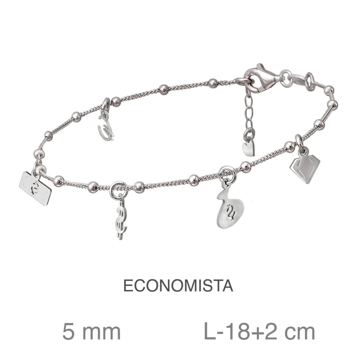 PULSERA PLATA MOTIVOS FINANZAS