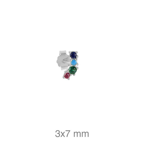PENDIENTE PLATA EARCUFF ZTAS COLOR (UD)