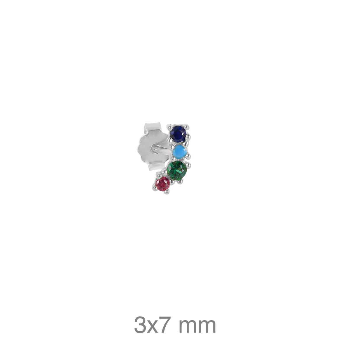 PENDIENTE PLATA EARCUFF ZTAS COLOR (UD)