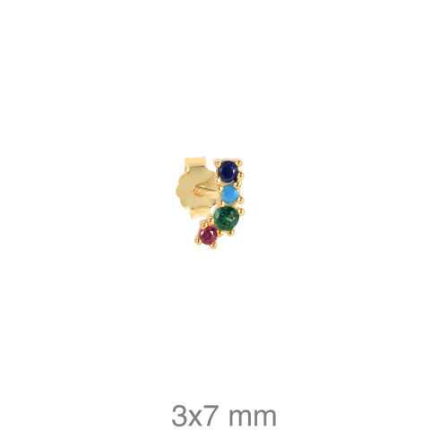 PENDIENTE PLATA B.ORO+e EARCUFF ZTAS COLOR (1UD)