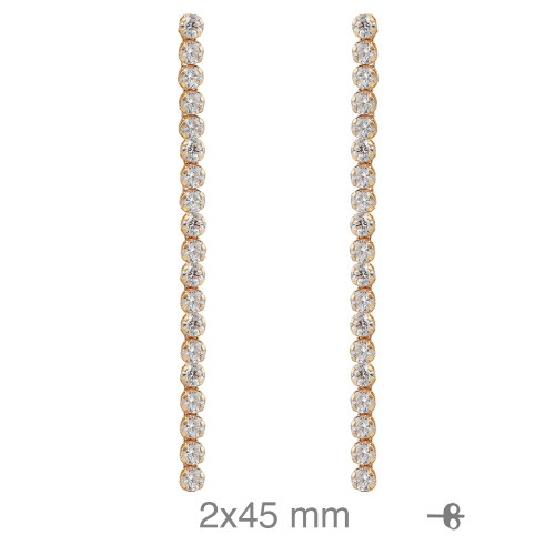 PENDIENTES PLATA B.ORO RIVIERE 45MM PRESION