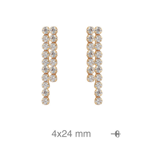 PENDIENTES PLATA B.ORO RIVIERE DOBLE PRESION