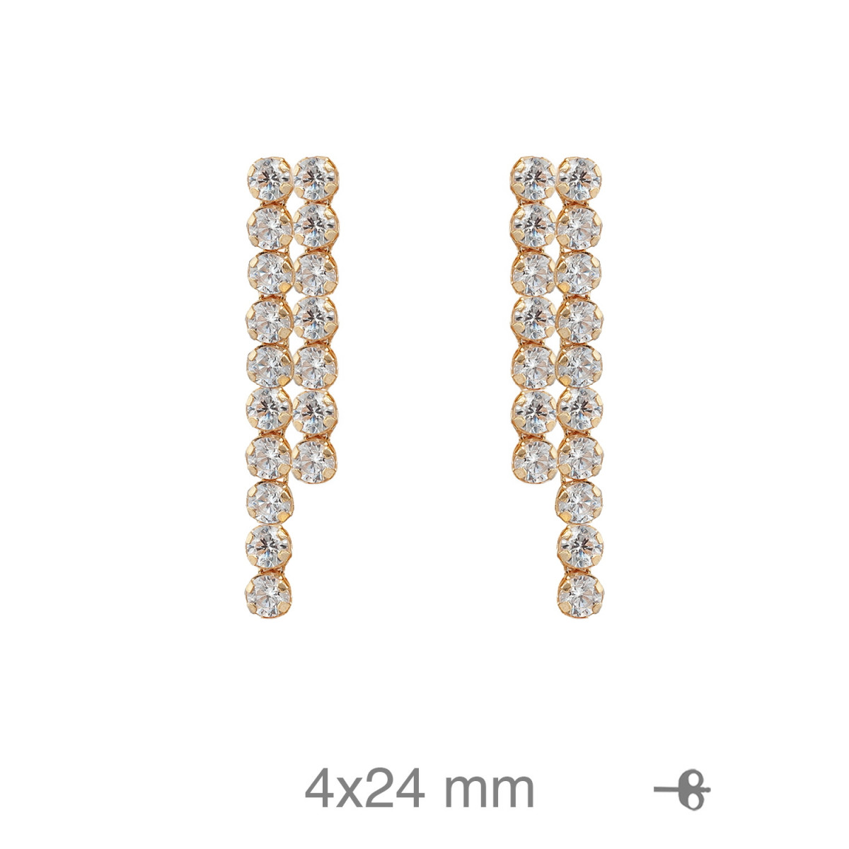 PENDIENTES PLATA B.ORO RIVIERE DOBLE PRESION