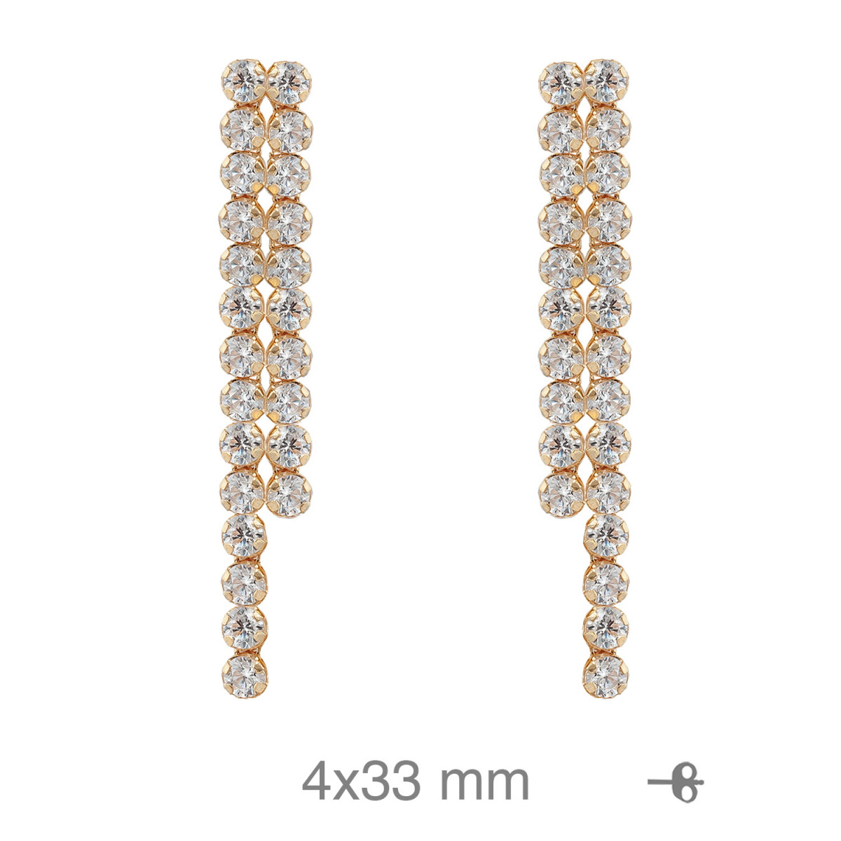 PENDIENTES PLATA B.ORO RIVIERE DOBLE PRESION