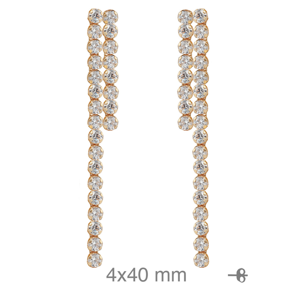 PENDIENTES PLATA B.ORO RIVIERE DOBLE PRESION