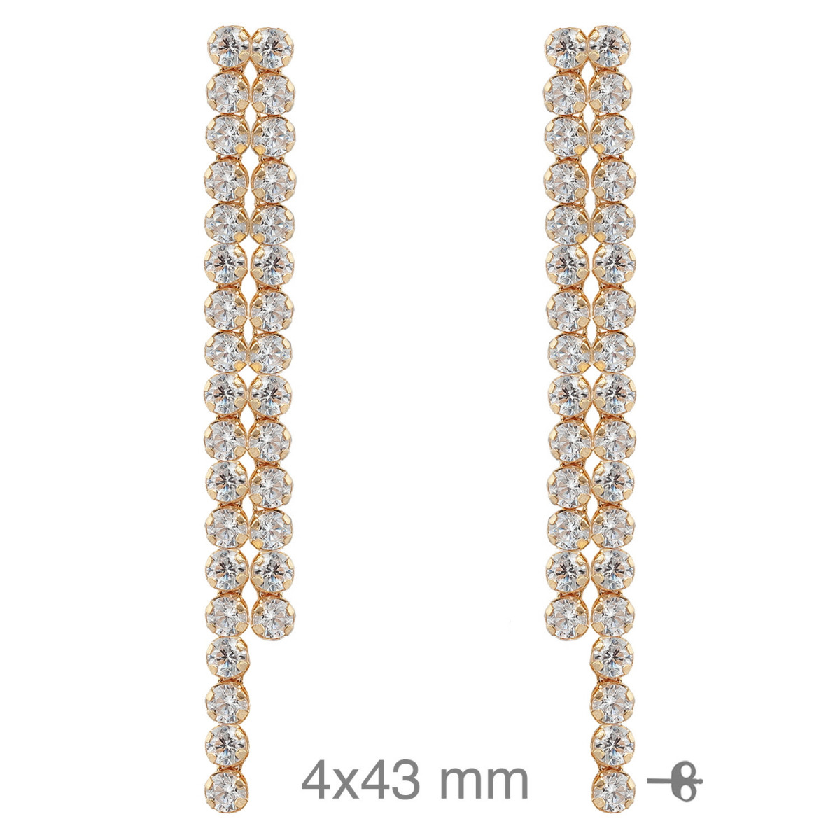 PENDIENTES PLATA B.ORO RIVIERE DOBLE PRESION
