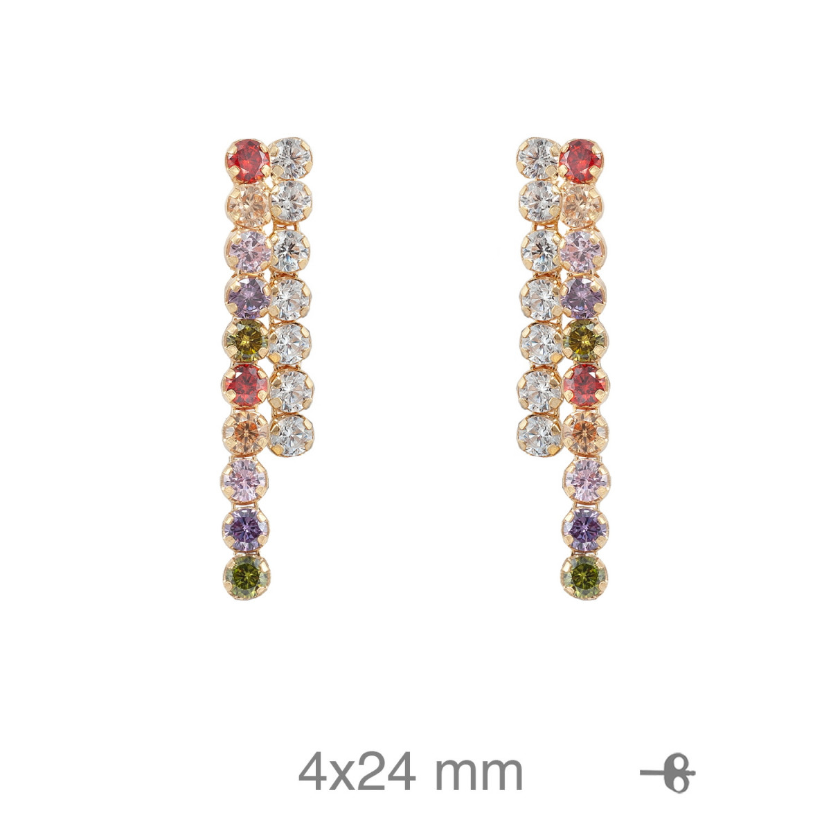 PENDIENTES PLATA B.ORO RIVIERE DOBLE COLOR PRESION