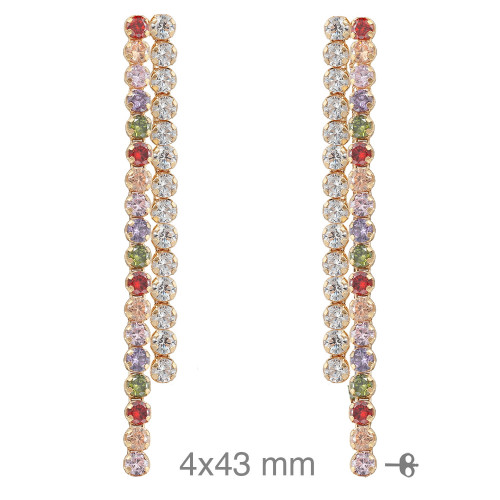 PENDIENTES PLATA B.ORO RIVIERE DOBLE COLOR PRESION