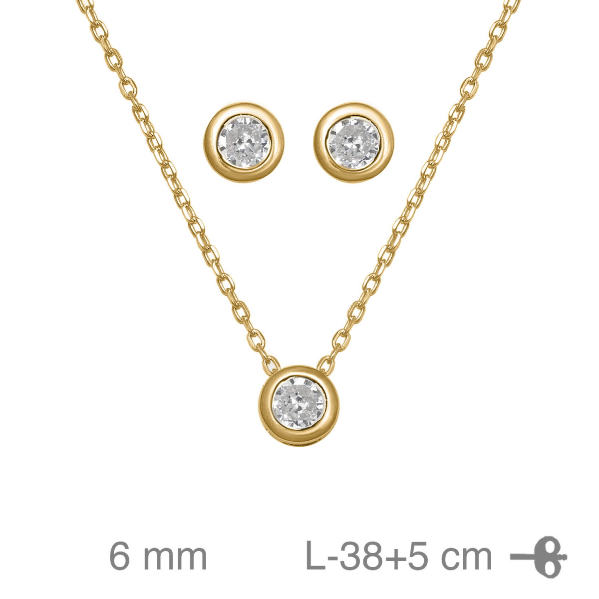 JUEGO PLATA B.ORO+e ZTA BLANCA CHATON
