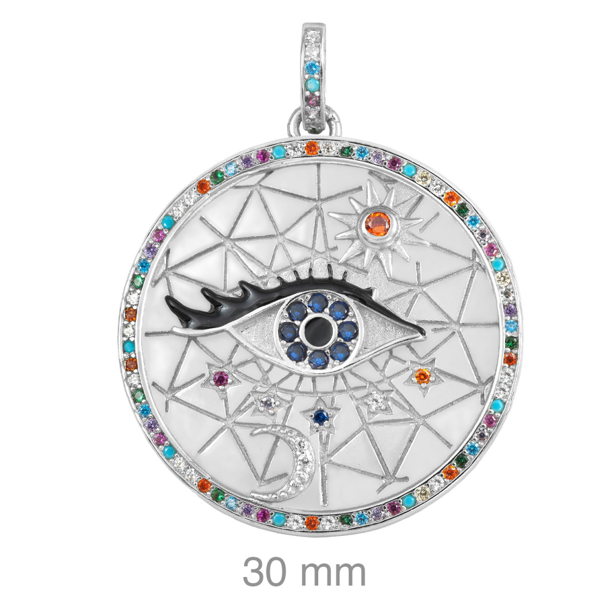 COLGANTE PLATA OJO ZTAS COLOR