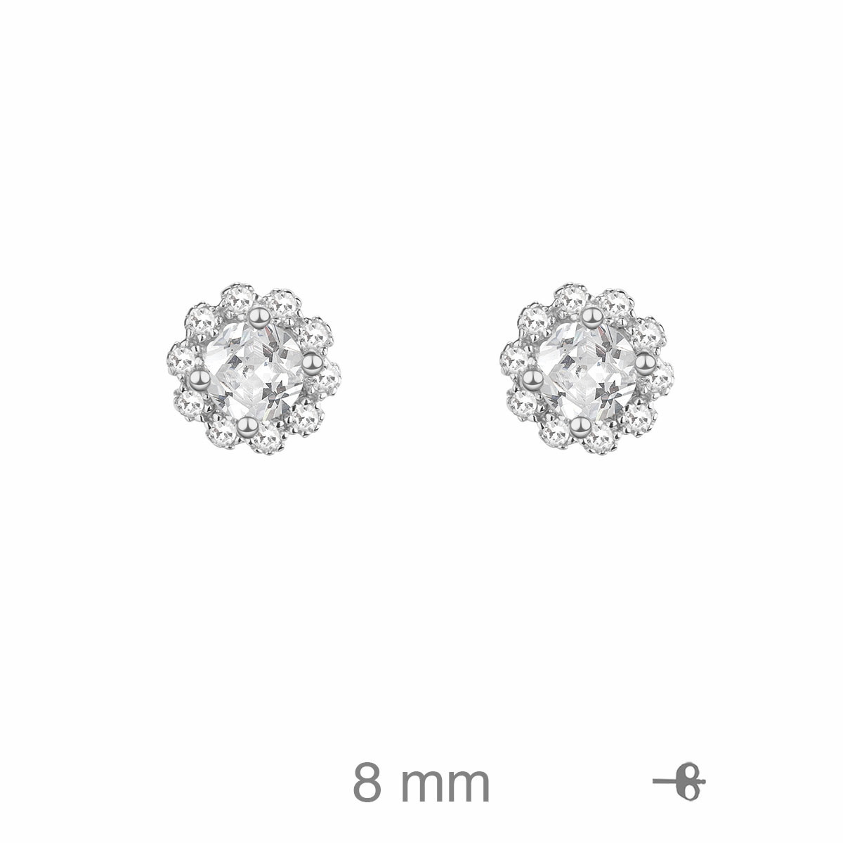 PENDIENTES PLATA ROSETON CIRCONITAS