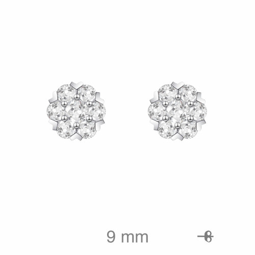 PENDIENTES PLATA ROSETON CIRCONITAS