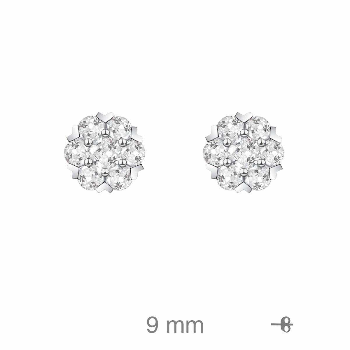 PENDIENTES PLATA ROSETON CIRCONITAS