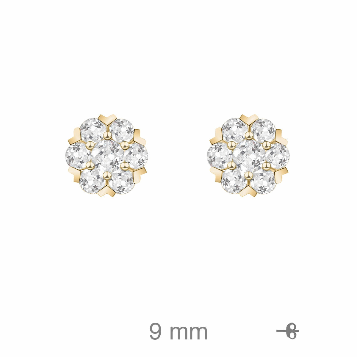 PENDIENTES PLATA B.ORO+e ROSETON ZTAS