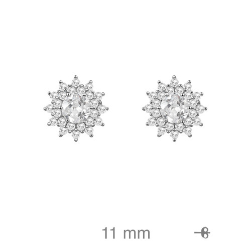 PENDIENTES PLATA ROSETON CIRCONITAS