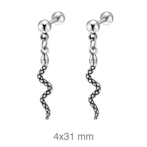 PENDIENTES ACERO SERPIENTE