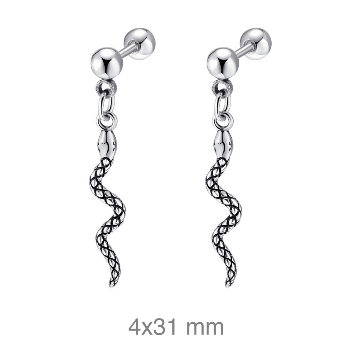 PENDIENTES ACERO SERPIENTE