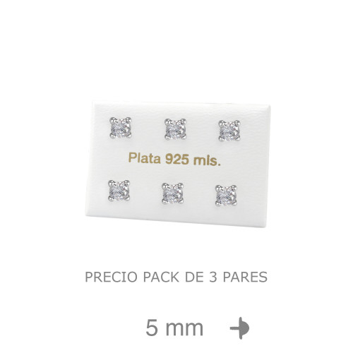 PENDIENTES PLATA GARRA 5MM ROSCA