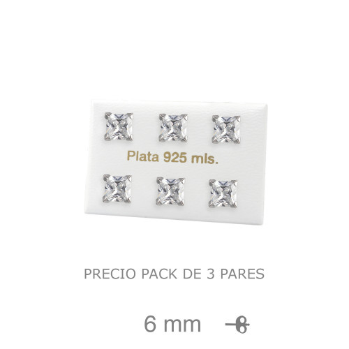 PENDIENTES PLATA GARRA 6MM PRESION