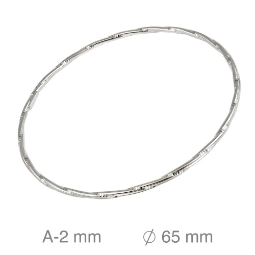 SEMANARIO PLATA RIZADO LAPIDADO 65 MM