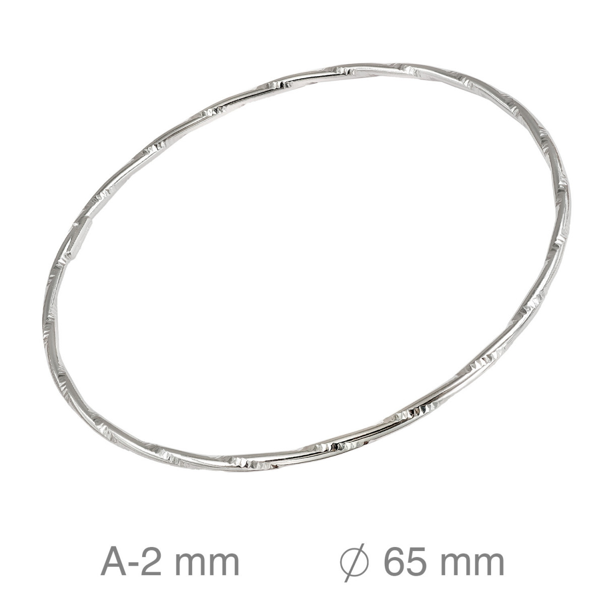 SEMANARIO PLATA RIZADO LAPIDADO 65 MM