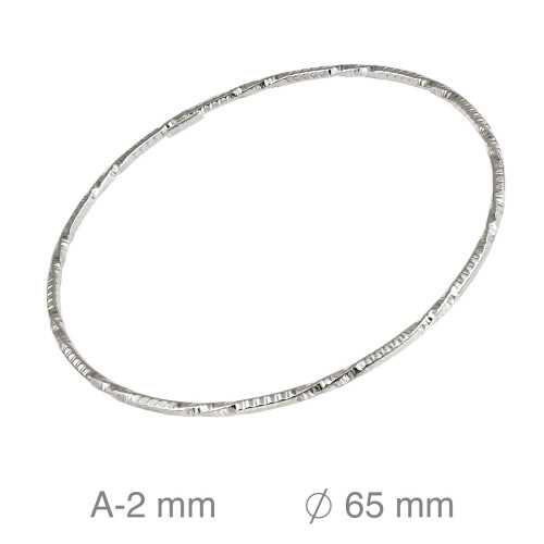 SEMANARIO PLATA RIZADO LAPIDADO 65 MM