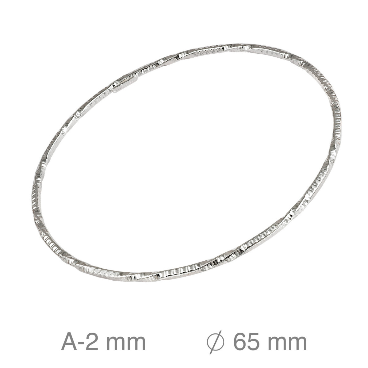 SEMANARIO PLATA RIZADO LAPIDADO 65 MM