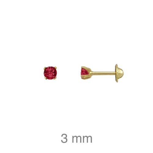 PENDIENTES PLATA B.ORO ROSCA ZTA RUBI