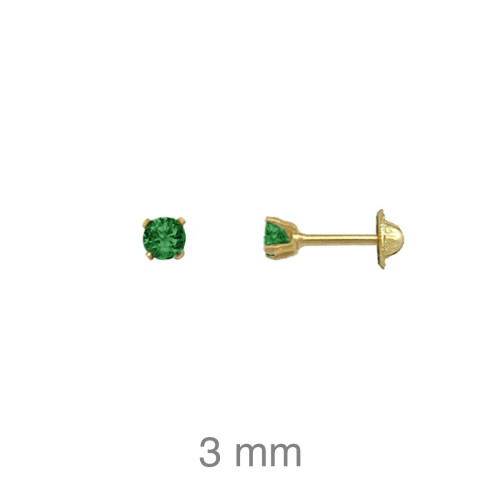 PENDIENTES PLATA B.ORO ROSCA ZTA ESMERALDA