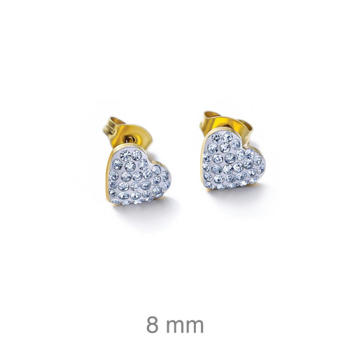 PENDIENTES ACERO B.ORO CORAZON ZTAS