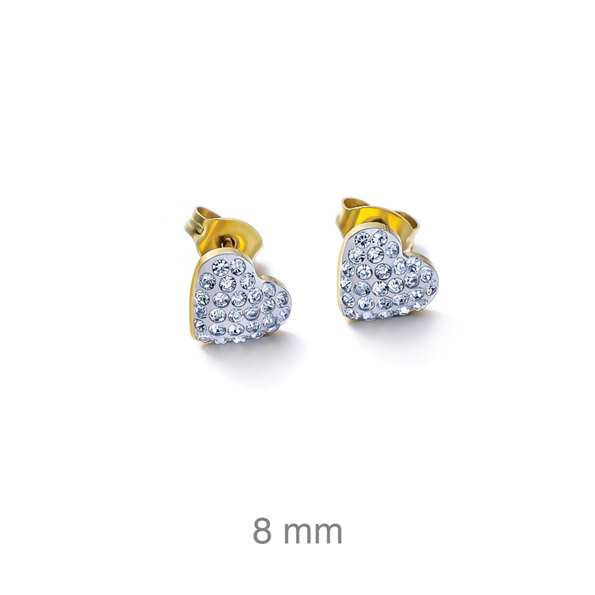 PENDIENTES ACERO B.ORO CORAZON ZTAS