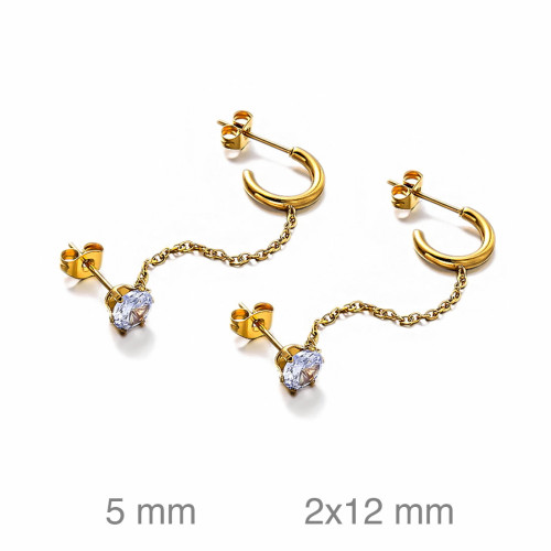 SET PENDIENTES ACERO CADENA