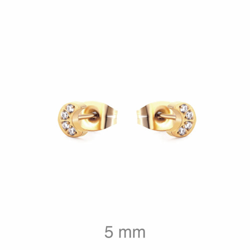PENDIENTES ACERO B.ORO LUNA ZTAS
