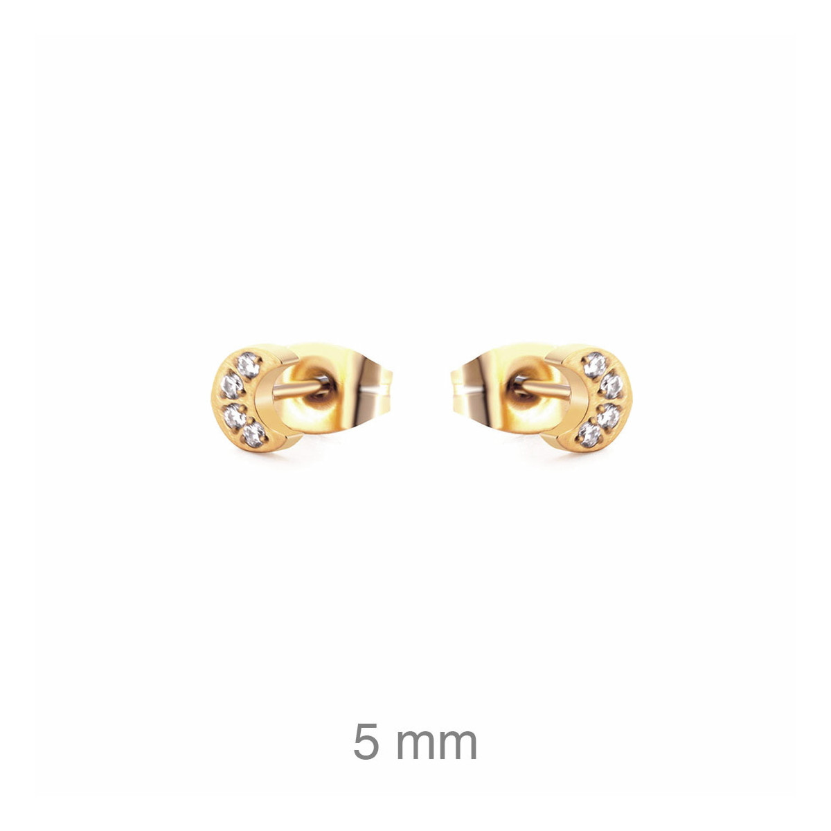 PENDIENTES ACERO B.ORO LUNA ZTAS