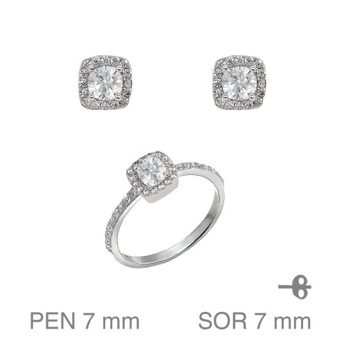 JUEGO PLATA CIRCONITAS BLANCAS PRESION