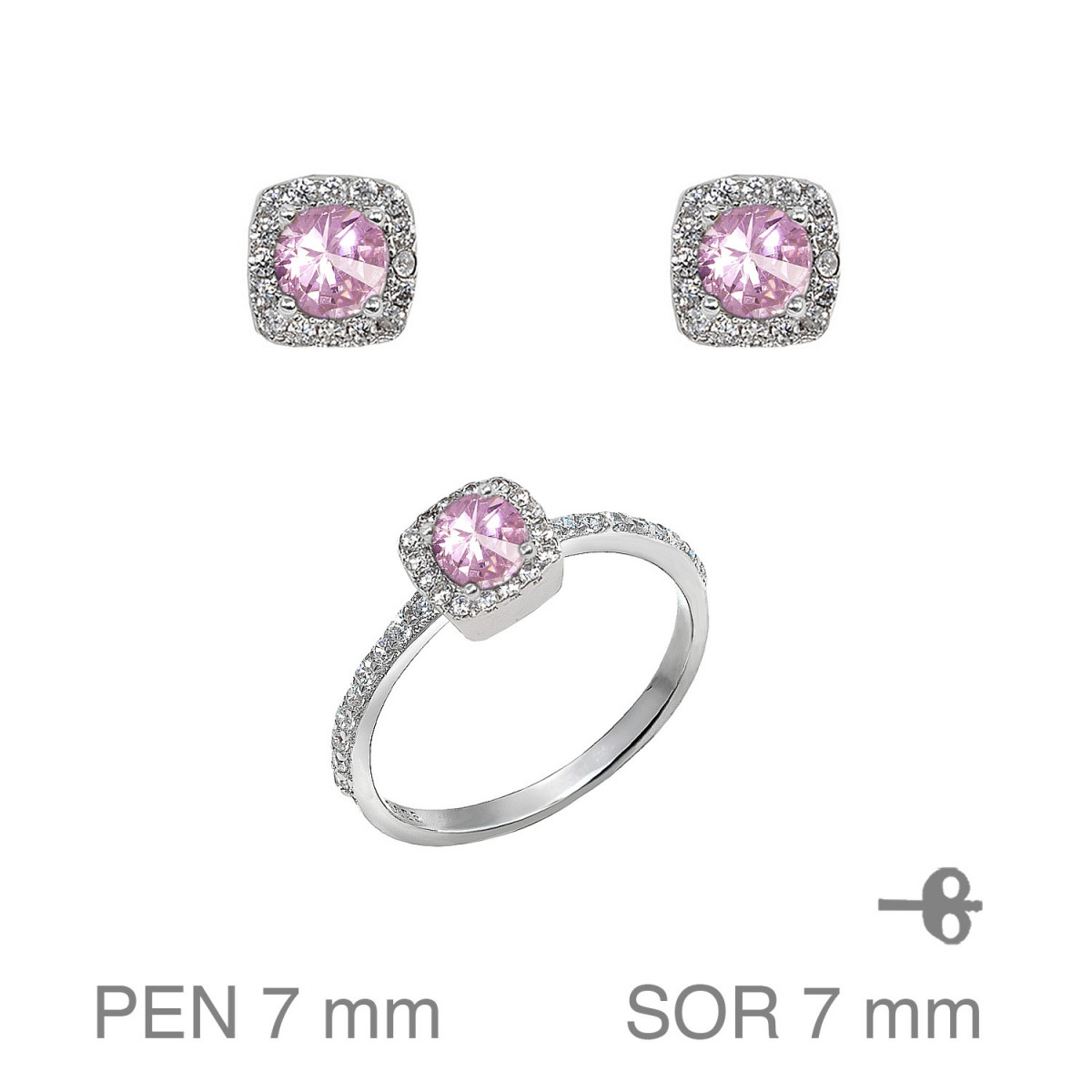 JUEGO PLATA CIRCONITAS ROSA PRESION