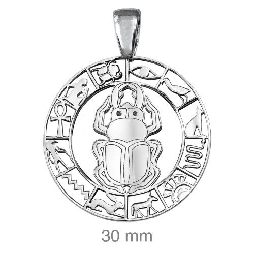 COLGANTE PLATA ESCARABAJO EGIPCIO CALADO