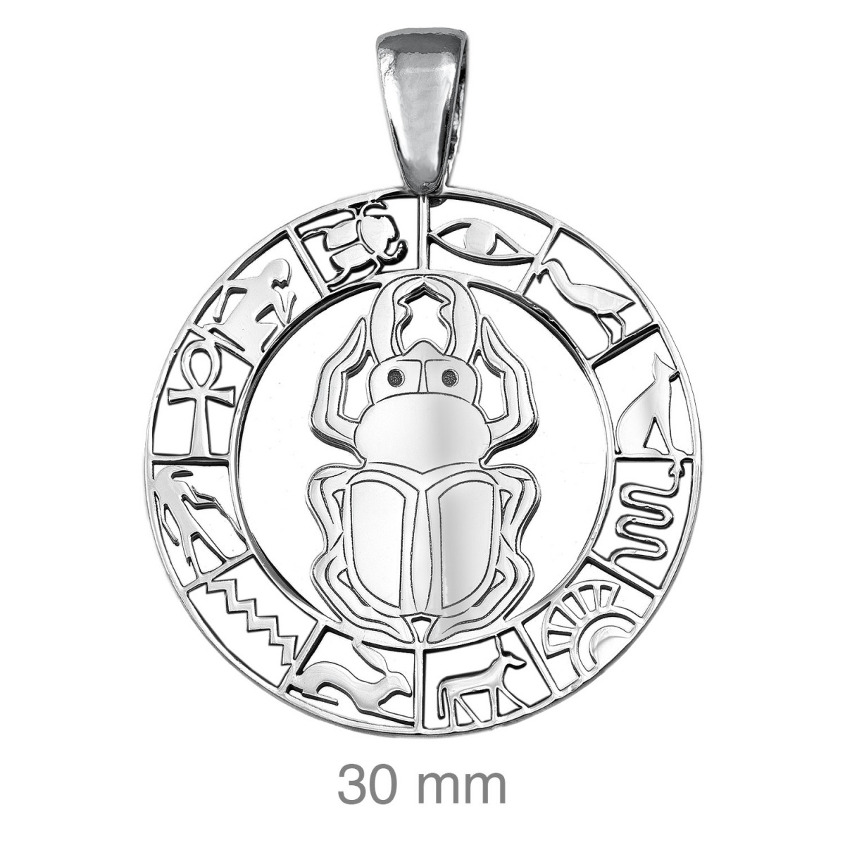 COLGANTE PLATA ESCARABAJO EGIPCIO CALADO