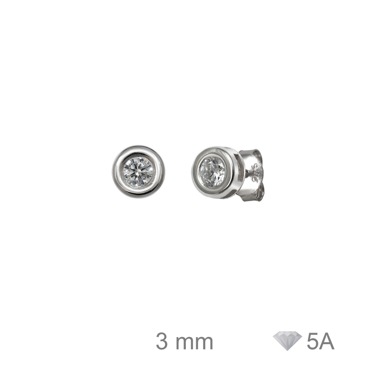 PENDIENTES PLATA CHATON ZTA PRESION