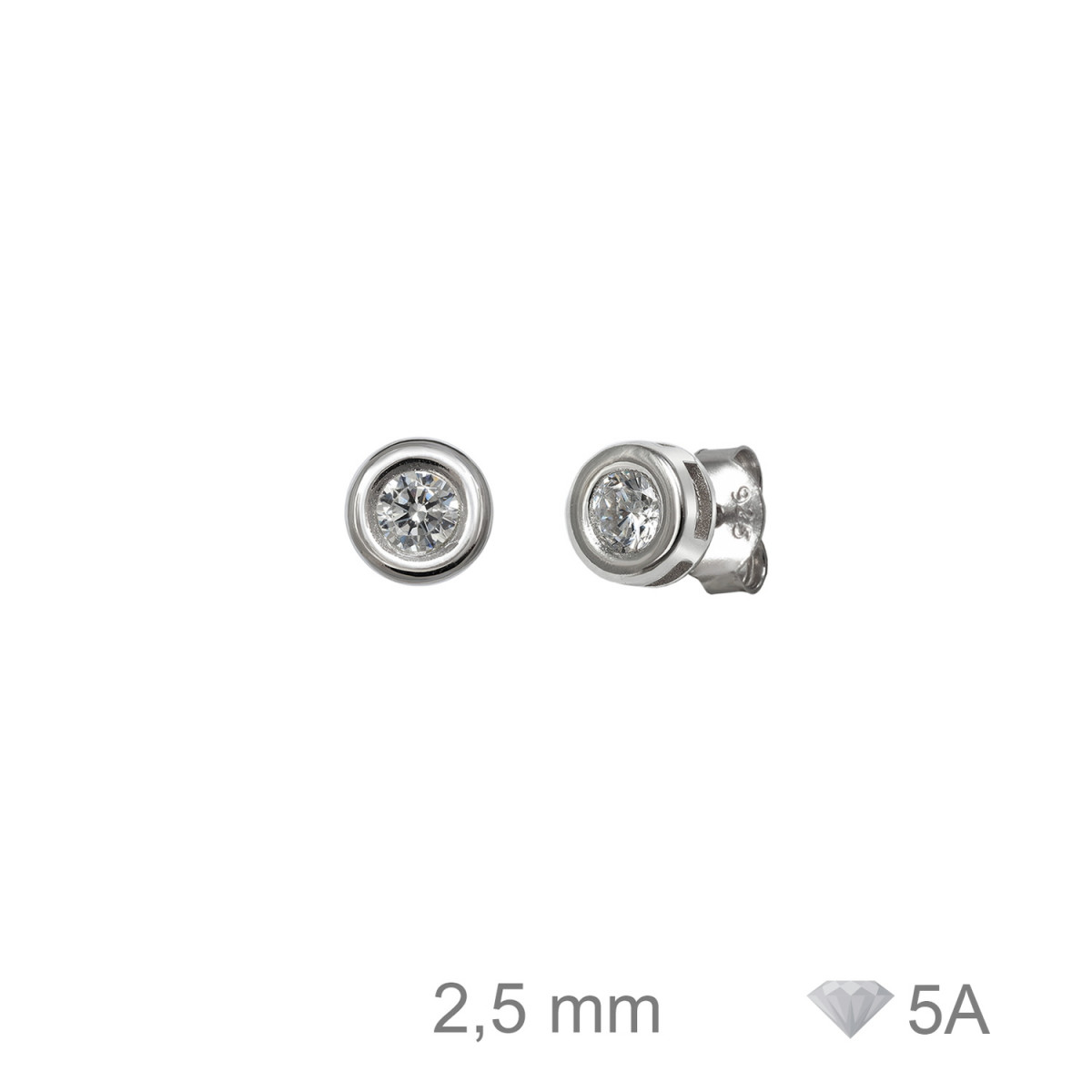 PENDIENTES PLATA CHATON ZTA PRESION