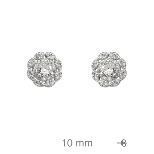 PENDIENTES PLATA FLOR CIRCONITAS
