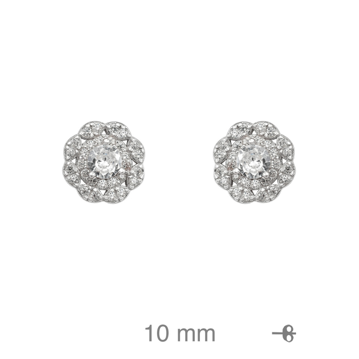 PENDIENTES PLATA FLOR CIRCONITAS