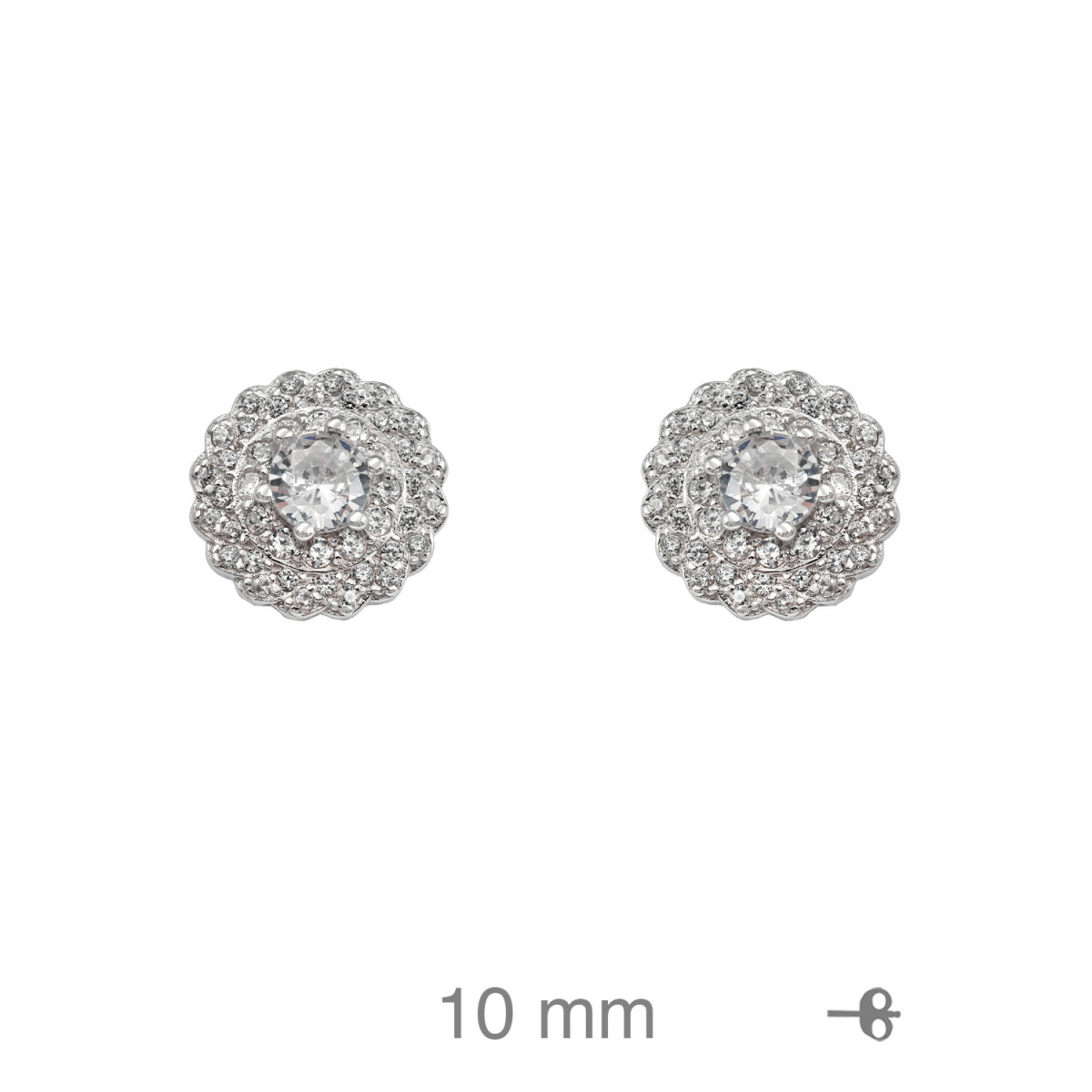 PENDIENTES PLATA FLOR CIRCONITAS