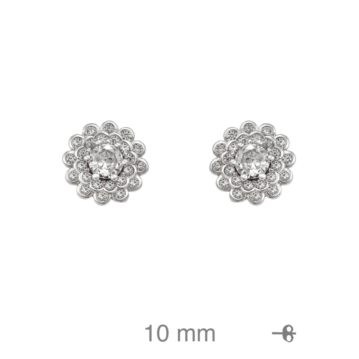 PENDIENTES PLATA FLOR CIRCONITAS