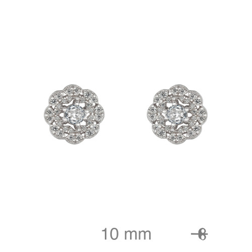 PENDIENTES PLATA FLOR CIRCONITAS