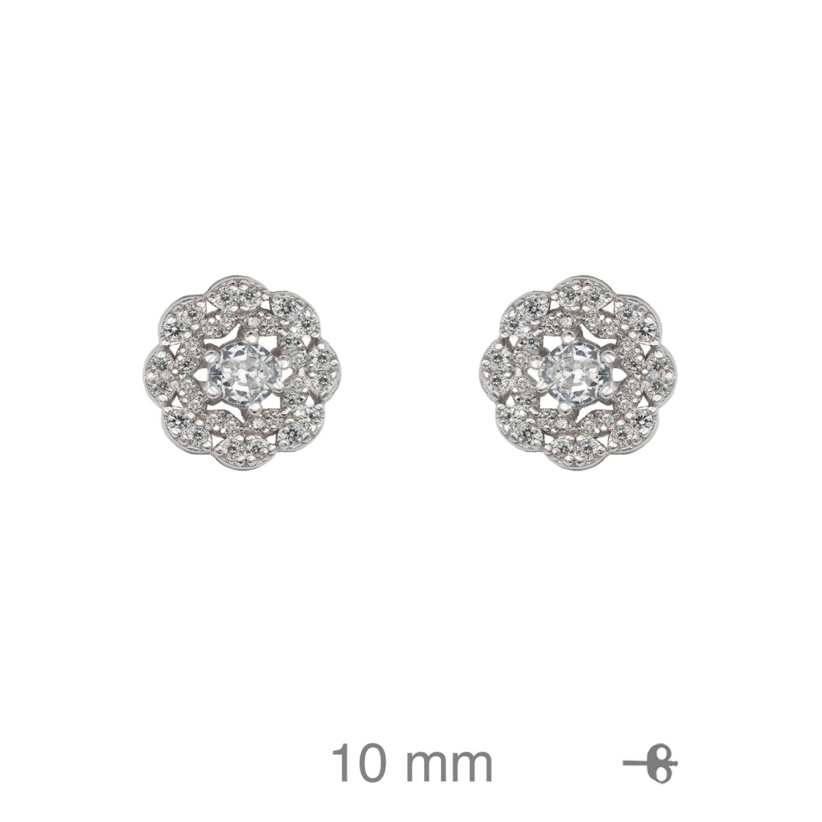 PENDIENTES PLATA FLOR CIRCONITAS