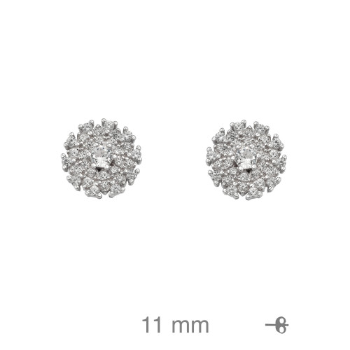 PENDIENTES PLATA FLOR CIRCONITAS