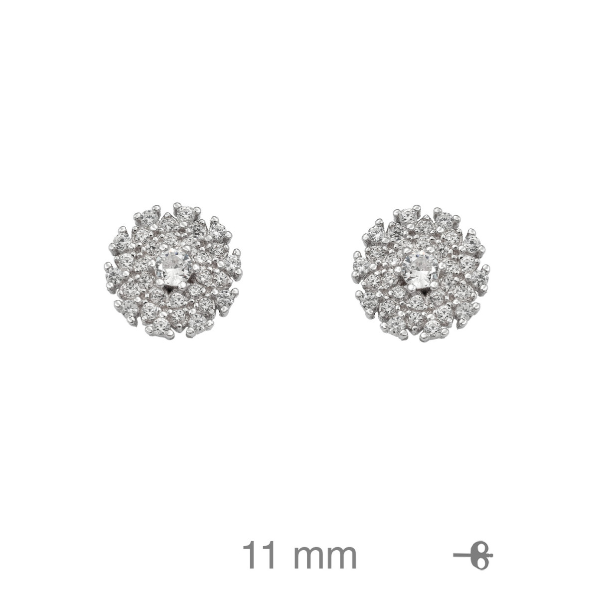 PENDIENTES PLATA FLOR CIRCONITAS