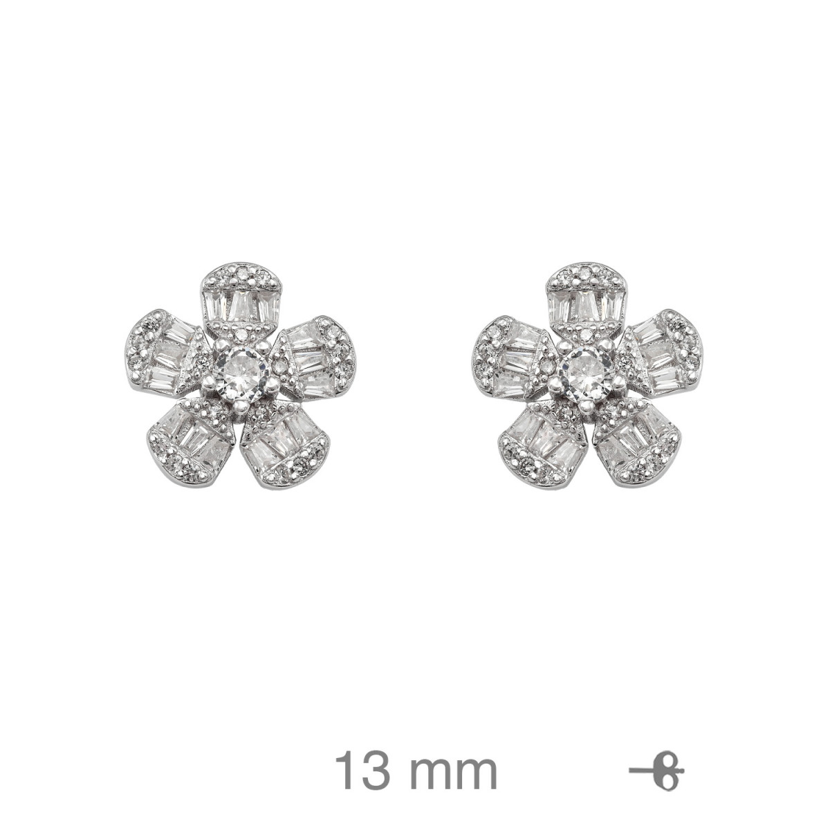 PENDIENTES PLATA FLOR CIRCONITAS