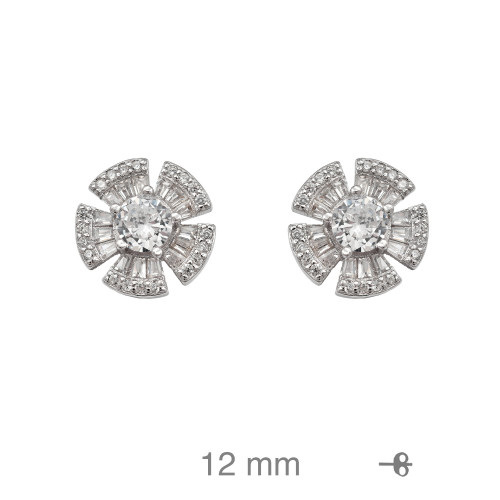 PENDIENTES PLATA FLOR CIRCONITAS